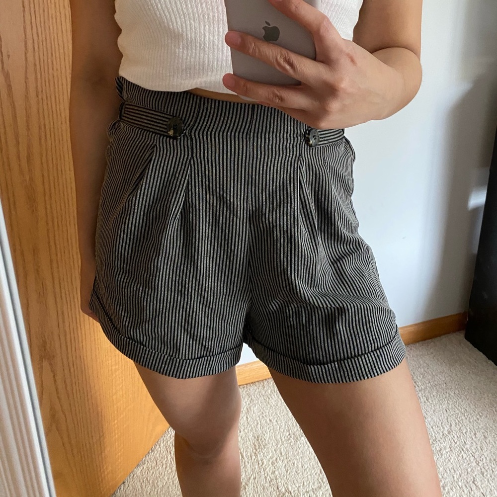 Charlotte Russe Striped paper bag shorts